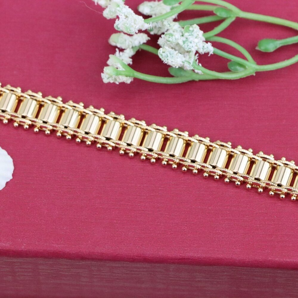 "Elegant Rose Gold Plated Bracelet with Geometric Bar Design,XPBL0910 - Picture 11 of 12